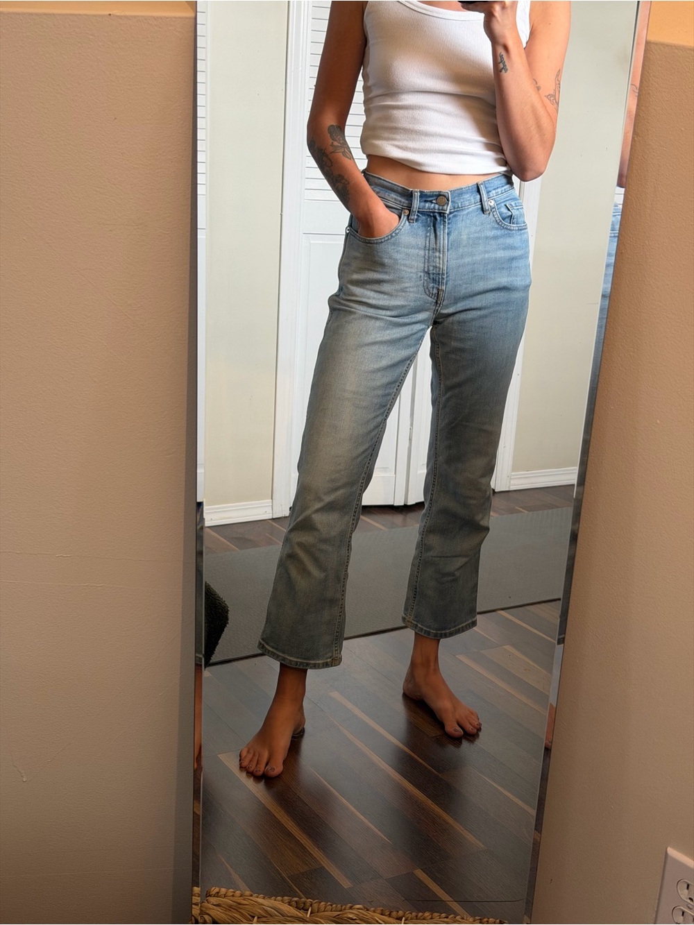 Everlane High-Rise Light Blue Crop Jeans